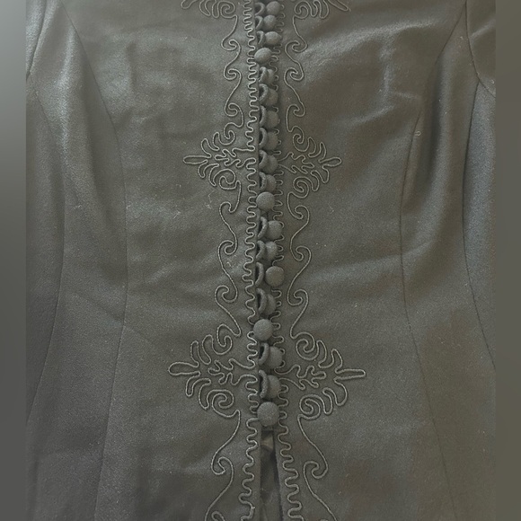 Whimsigoth Carmen Marc Valvo Vintage Embroidered Black Jacket. Size 12. - Picture 9 of 11